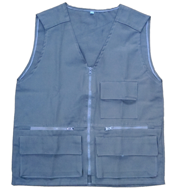 Chaleco Dril Cuello V 5 Bolsillos