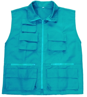 Chaleco Dril Cuello 7 Bolsillos